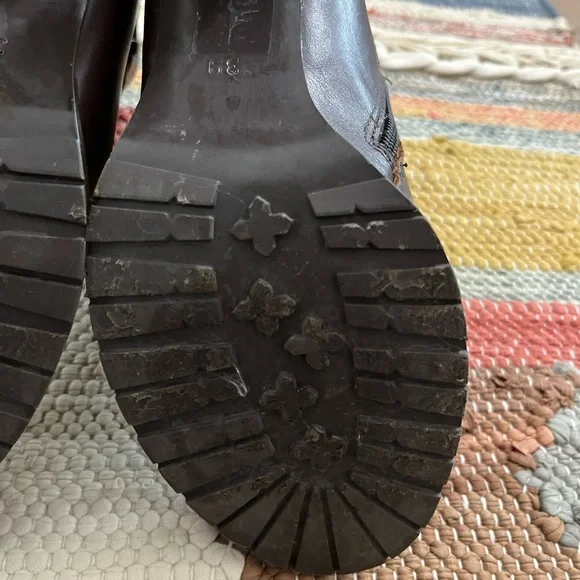 Genuine leather brown high-heeled booties size 39EU (8.5 US) - Picture 12 of 14